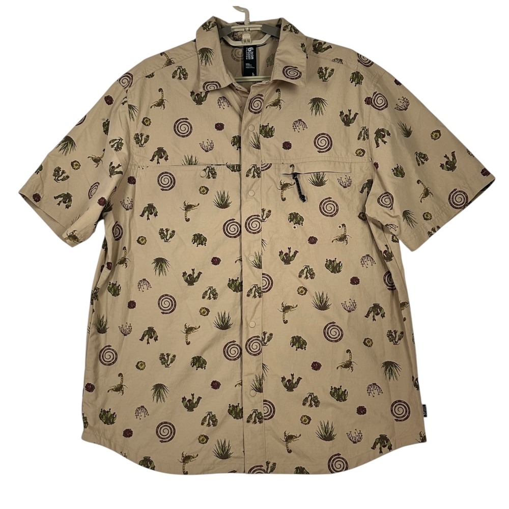 Mountain Hardwear Mens Stryder Short Sleeve Shirt Large Snap Front Moab Scorpion